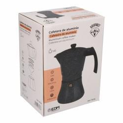 Cafetera Italiana EDM Negro Aluminio 6 Tazas Inducción