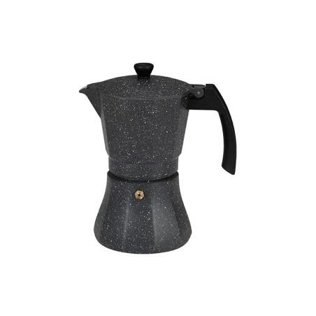 Cafetera Italiana EDM Negro Aluminio 9 Tazas Inducción