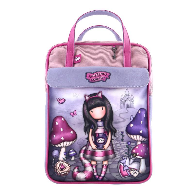 Mochila Gorjuss Cheshire cat Rosa Morado (27 x 10 x 37 cm)