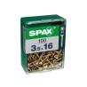 Caja de tornillos SPAX Yellox Madera Cabeza plana 100 Piezas (3,5 x 20 mm)