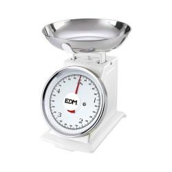 Báscula de Cocina Retro EDM Blanco 5 kg 20,5 x 4 cm