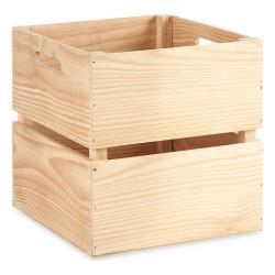 Caja de Almacenaje Madera de pino Marrón natural (30 x 30 x 30 cm)