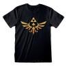 Camiseta de Manga Corta The Legend of Zelda Hyrule Logo Negro Unisex