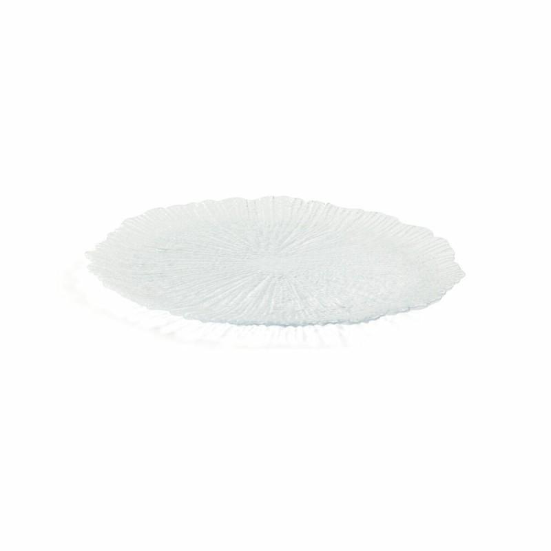 Plato Llano Quid Mar de Viento Transparente Vidrio (Ø 32 cm) (Pack 6x)