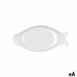 Fuente de Cocina Quid Gastro Cerámica Blanco (32.5 x 15,5 x 2,5 cm) (Pack 6x)