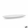 Fuente de Cocina Quid Gastro Cerámica Blanco (40 x 17,5 x 3,5 cm) (Pack 4x)