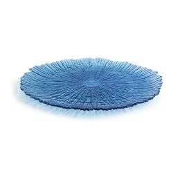 Plato Llano Quid Mar de Viento Azul Vidrio (Ø 32 cm) (Pack 6x)