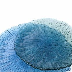 Plato Llano Quid Mar de Viento Azul Vidrio (Ø 32 cm) (Pack 6x)