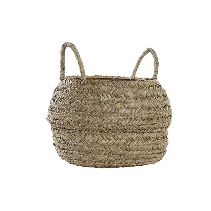 Cesta Decorativa DKD Home Decor Natural Hierba marina Boho 40 x 40 x 30 cm