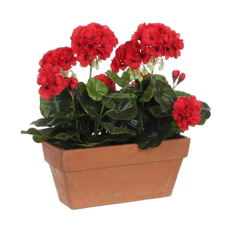 Planta Decorativa Mica Decorations Cerámica Rojo PVC (29 x 13 x 40 cm)