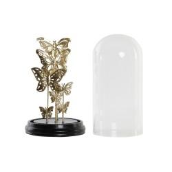 Figura Decorativa DKD Home Decor Cristal Negro Dorado Metal Mariposas (18,5 x 18,5 x 32,5 cm)