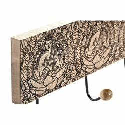 Perchero de Pared DKD Home Decor Metal Madera de mango Natural Buda Oriental 38 x 6 x 18 cm