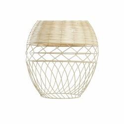 Lámpara de Techo DKD Home Decor Metal Blanco Marrón claro Ratán 50 W (30 x 30 x 38 cm)