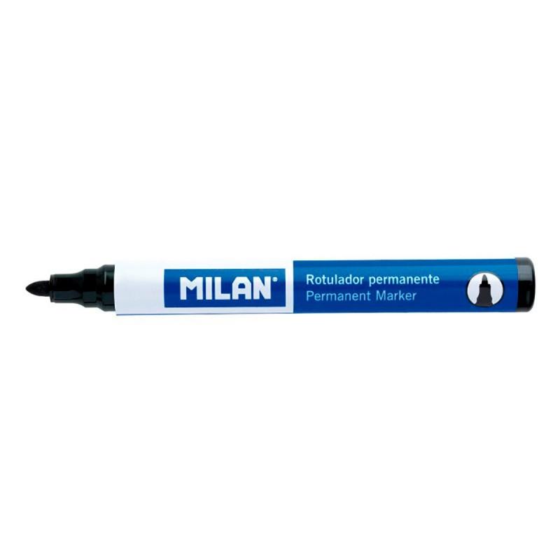 Rotulador permanente Milan Punta redonda Negro PVC 12 Unidades (Ø 4 mm)