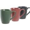 Juego de 4 Tazas Mug DKD Home Decor Verde Rosa Natural Gris oscuro Gres 160 ml 17 x 12 x 39 cm