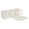 Juego de 6 Tazas con Plato DKD Home Decor Blanco Natural Porcelana 90 ml 26 x 12 x 25 cm