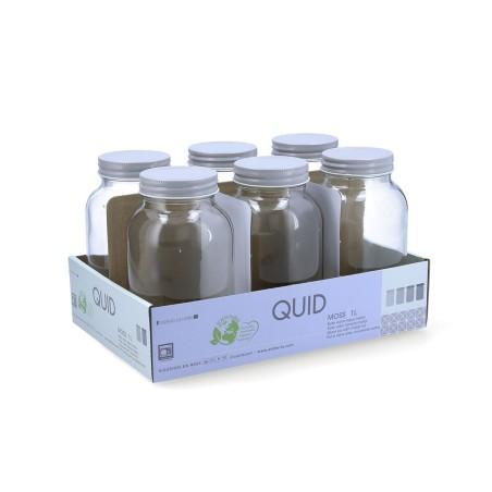 Tarro Quid Moss Gris Vidrio 1 L (Pack 6x)