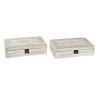 Caja Decorativa DKD Home Decor Natural Madera MDF 28 x 18 x 6,5 cm (2 Unidades)