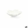 Bandeja de Aperitivos Quid Select Flor Cerámica Blanco (6 Unidades) (Pack 6x)