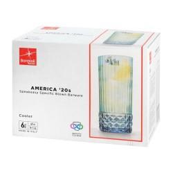 Set de Vasos Bormioli Rocco America'20s Azul 6 Unidades Vidrio (490 ml)