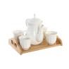 Juego de Tazas de Café DKD Home Decor Natural Porcelana Blanco