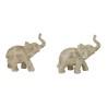 Figura Decorativa DKD Home Decor 22,7 x 11 x 20,8 cm Elefante Beige Dorado Colonial (2 Unidades)