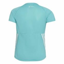 Camiseta de Manga Corta Infantil Adidas Aeroready Three Stripes Aguamarina