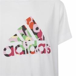 Camiseta de Manga Corta Infantil Adidas x Marimekko Blanco