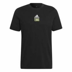 Camiseta de Manga Corta Hombre Adidas Aeroready Paris Graphic Tenis Negro