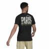 Camiseta de Manga Corta Hombre Adidas Aeroready Paris Graphic Tenis Negro