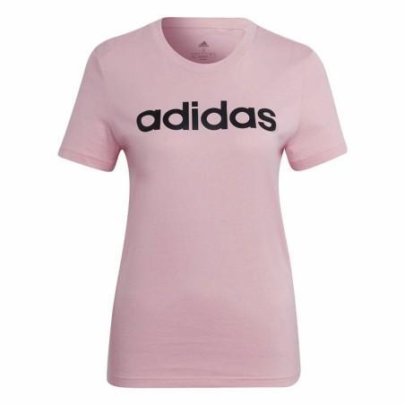 Camiseta de Manga Corta Mujer Adidas Loungewear Essentials Slim Logo Rosa