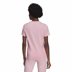 Camiseta de Manga Corta Mujer Adidas Loungewear Essentials Slim Logo Rosa