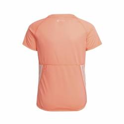 Camiseta de Manga Corta Infantil Adidas Aeroready Three Stripes Salmón