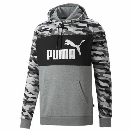 Sudadera con Capucha Hombre Puma ESS Camo Negro Gris Blanco Camuflaje