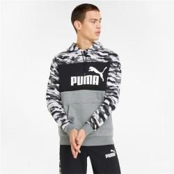 Sudadera con Capucha Hombre Puma ESS Camo Negro Gris Blanco Camuflaje