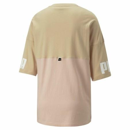 Camiseta de Manga Corta Mujer Puma Colorblock Beige