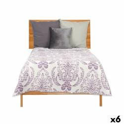 Colcha Reversible 240 x 260 cm Blanco Morado (6 Unidades)