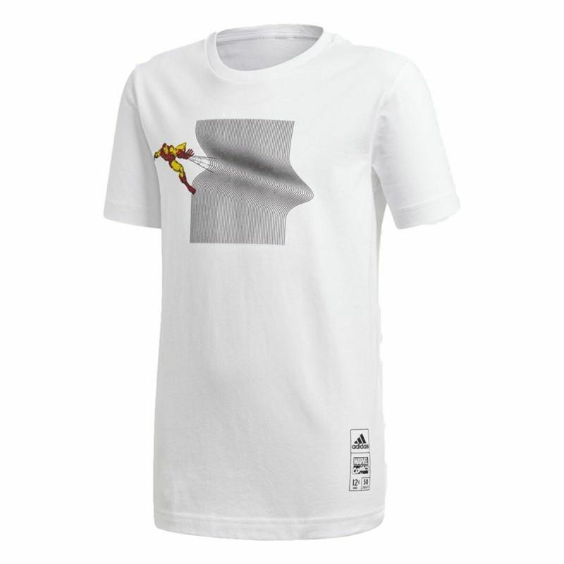 Camiseta de Manga Corta Niño Adidas Sportswear Iron Man Graphic Blanco