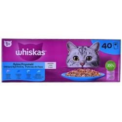 Snack para Gatos Whiskas 40 x 85 g Salmón Atún Pescado Bacalao