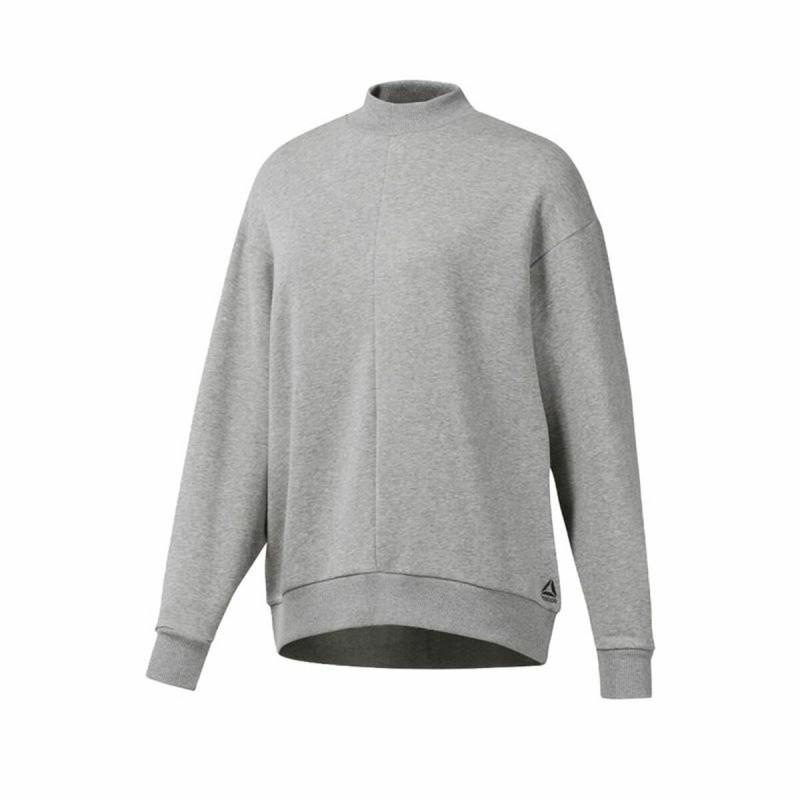 Sudadera sin Capucha Mujer Reebok Terry Crew Gris claro