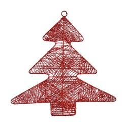 Adorno Navideño Rojo Metal Árbol de Navidad 36,7 x 0,2 x 37,5 cm