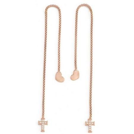 Pendientes Mujer Amen CUORE CROCE CRISTALLI ROSE GOLD