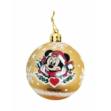 Bola de Navidad Minnie Mouse Lucky Dorado 10 Unidades Plástico (Ø 6 cm)