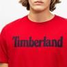 Camiseta de Manga Corta Hombre Timberland Kennebec Linear Rojo