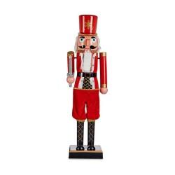 Figura Decorativa Rojo Negro Cascanueces 7,5 x 28 x 7,5 cm Plástico