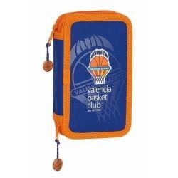 Plumier Doble Valencia Basket M854 Azul Naranja 12.5 x 19.5 x 4 cm (28 piezas)