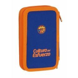 Plumier Doble Valencia Basket M854 Azul Naranja 12.5 x 19.5 x 4 cm (28 piezas)