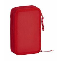 Plumier Doble Real Sporting de Gijón Rojo 12.5 x 19.5 x 4 cm (28 piezas)