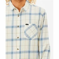 Camisa de Manga Larga Hombre Rip Curl Checked in Flannel Franela Blanco