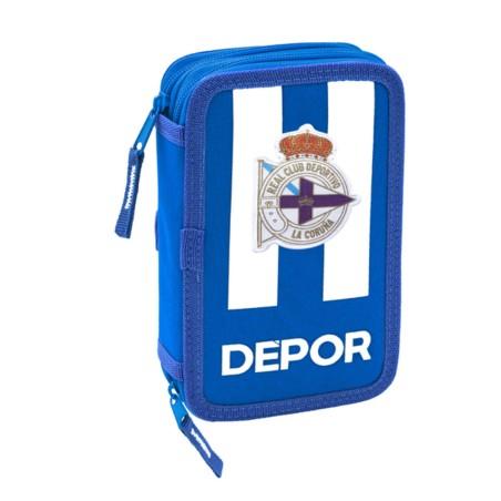 Plumier Doble R. C. Deportivo de La Coruña Azul Blanco 12.5 x 19.5 x 4 cm